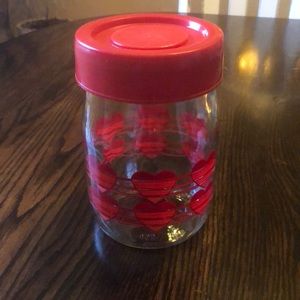 Vintage Carlton Glass Jar with Heart Desgin